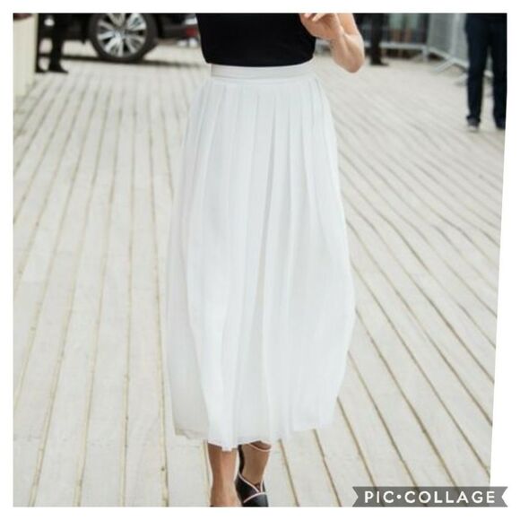 VICTOR Costa 1980's Vintage White Pleated Skirt - Picture 13 of 13